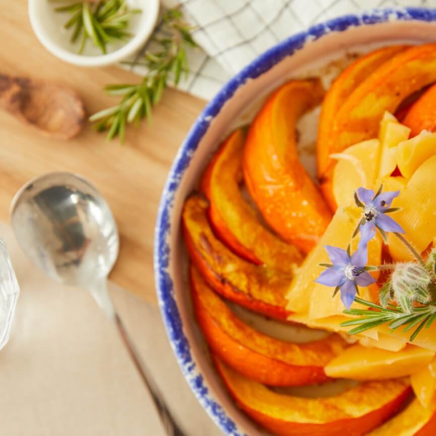 Mon panier de saveurs - Gratiné de potimarron et navet boule d'or