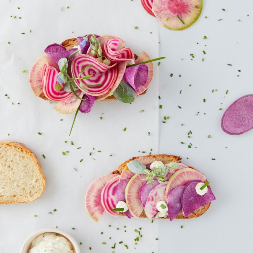 Mon panier de saveurs - tartine printanière de radis asiatique